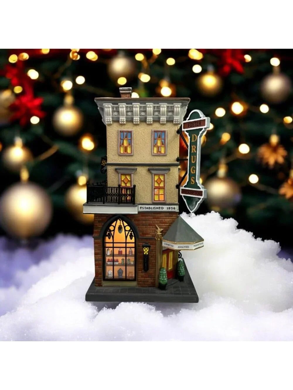 Dept 56 Foster Pharmacy Christmas in the City Lighted Building - 2000 (NO Box)